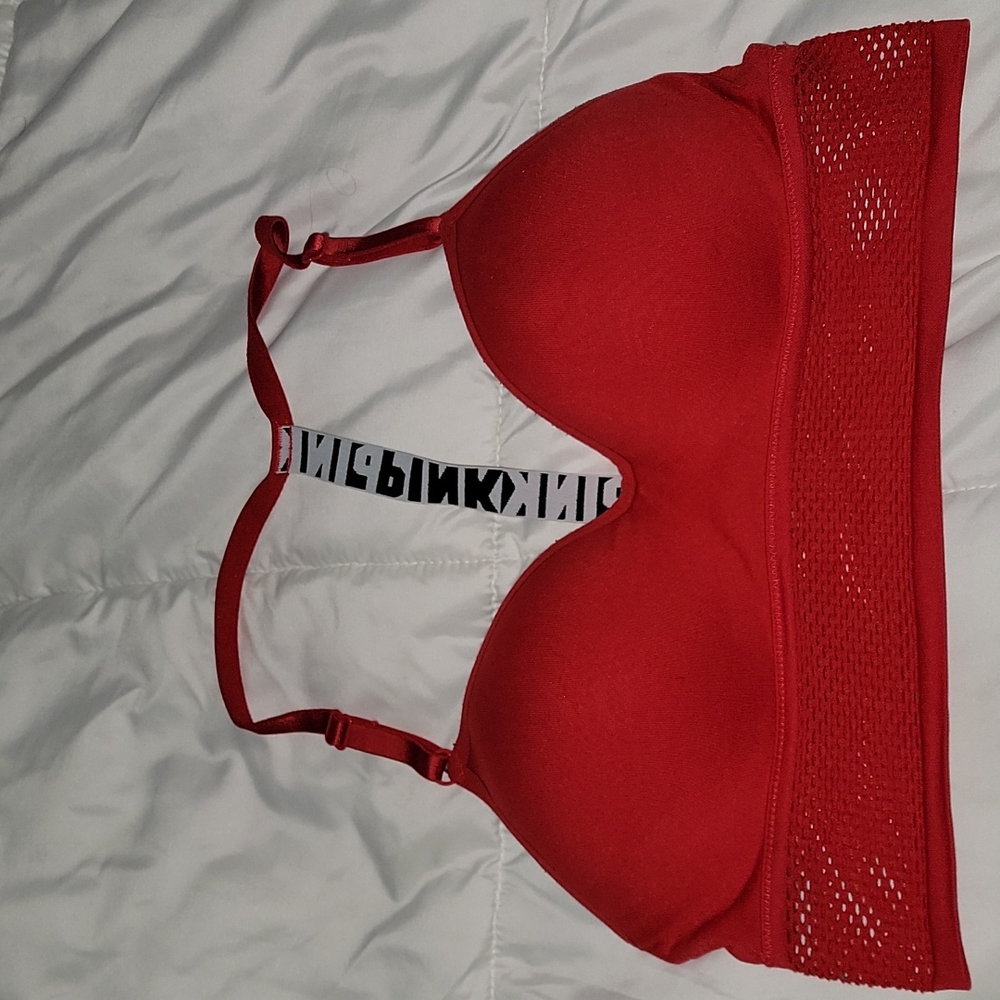 Pink red bra